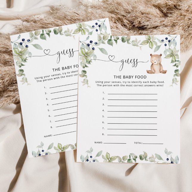 Woodland eucalyptus adivinha o cartão de comida be (Criador carregado)