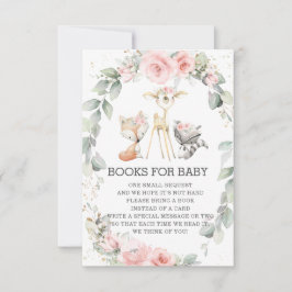 Woodland Floral Greenery Traga Livros para Cartão 