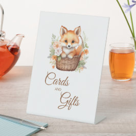 Woodland Fox Floral Cards & Gifts Baby Shower Sign