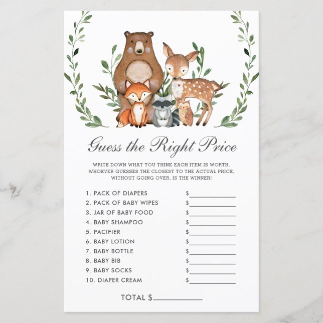 Woodland Greenerescer Adivinha O Jogo Do Chá De Pr (Frente)