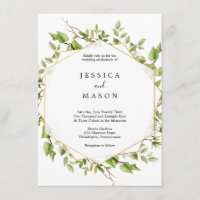 Woodland Greenery Wedding Convite