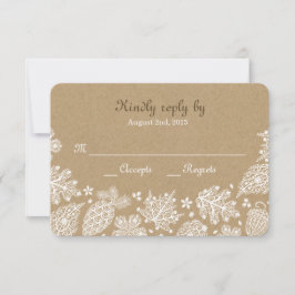 Woodland Heart Lacy deixa Casamento outono RSVP