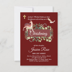 Woodland Owl Deer Christening Convida Baptismo 