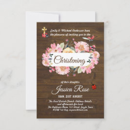 Woodland Pink Floral Christening Conite Baptism