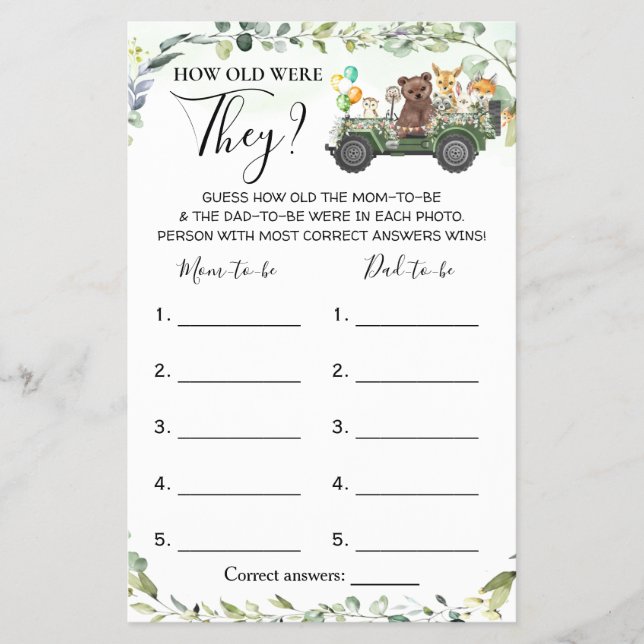 Woodland Quantos Anos Eles Tinham Um Cartão De Jog (Frente)