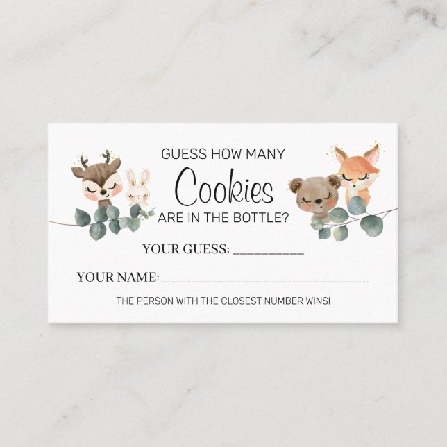 Woodland Quantos cartões de chá de fraldas Cookies (Frente)