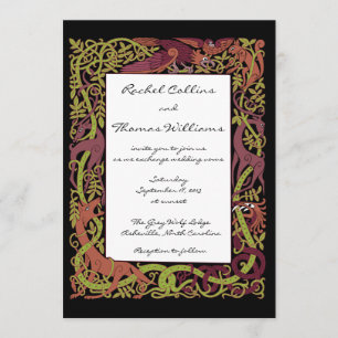 Woodland Tones Celtic Animal Casamento Convite