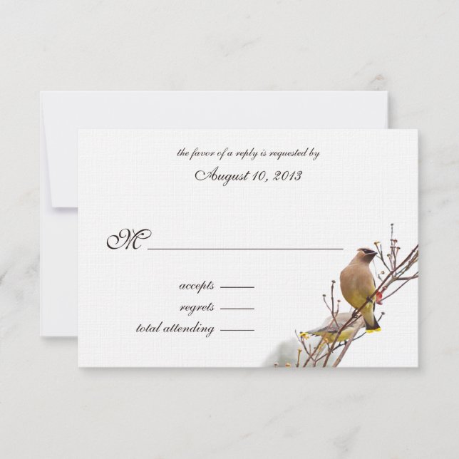 Woodland Waxwing Wedding RSVP (Frente)