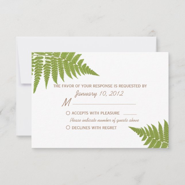 Woodland Wedding Fern RSVP (Frente)