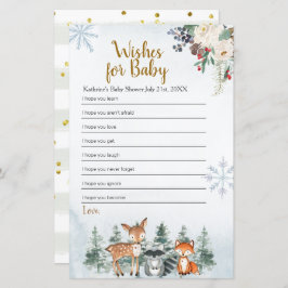 Woodland Winter Animal Forest Wish for Baby