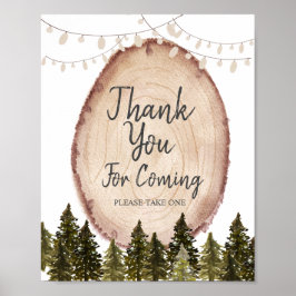 Woodland Winter Forest Obrigado por vir Poster