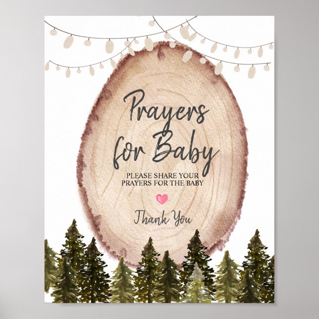 Woodland Winter Forest Prayers para Baby Poster (Frente)