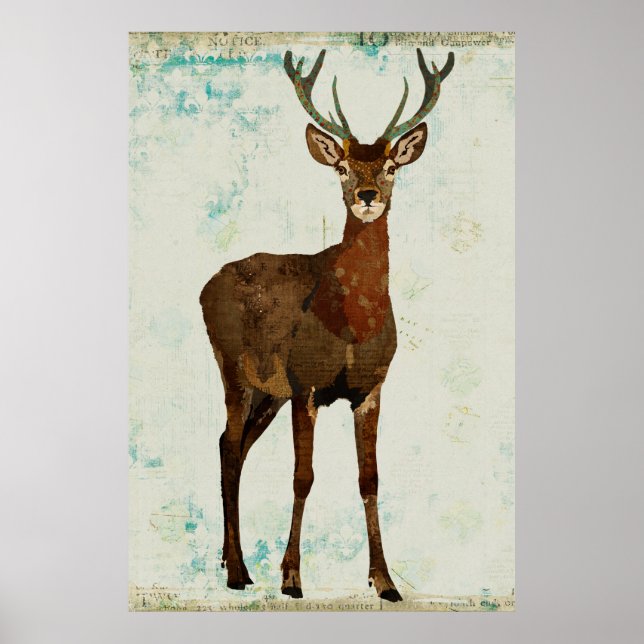 Woodsy Elk Art Poster (Frente)
