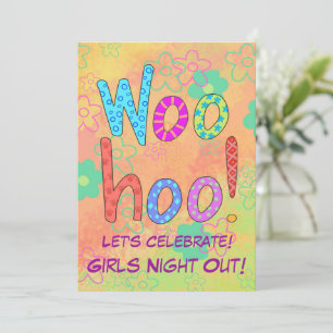 WooHoo Words Girls Night Out Convite