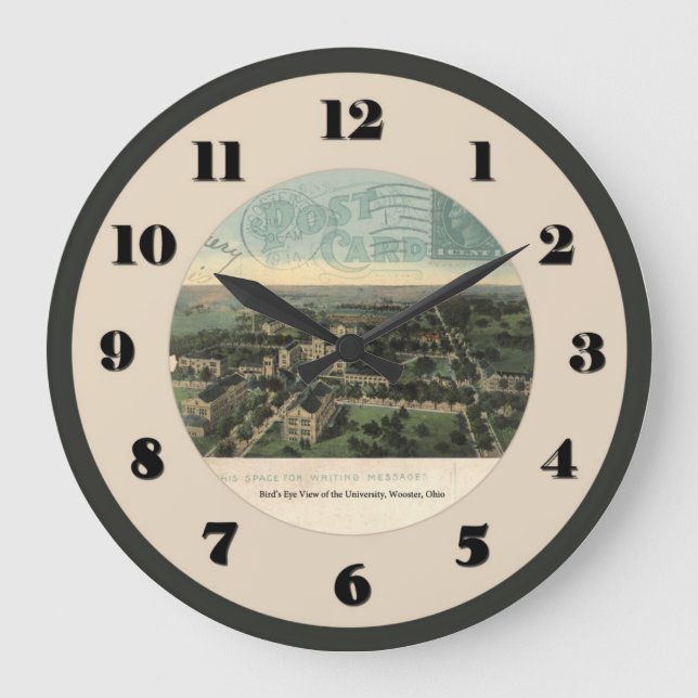 Wooster Ohio - relógio do cartão poste da Universi (Frente)