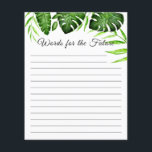 Word para o roteiro tropical do futuro Chá de pane<br><div class="desc">O tema da selva tropical Monstera ou Palm deixa o chá de panela "Palavras para o futuro". Projetada e ilustrada com amor por Kristine Lee Designs www.kristineleedesigns.com</div>