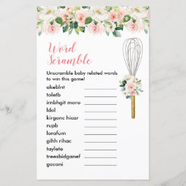 Word Scramble Game Pink Floral Logo a ser tocado