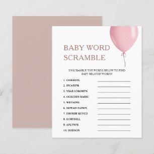 Word Scramble Jogo de Chá de fraldas de Balão Ro