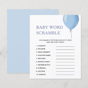 Word Scramble Jogo de Chá de fraldas do Balão Az