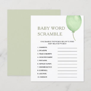 Word Scramble Jogo do Chá de fraldas do Balão Ve