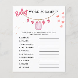 Word Scramble | Jogo do Chá de fraldas do Dia de o