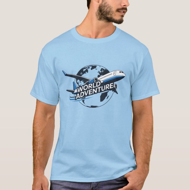World Adventure Airplane Travel T-Shirt (Frente)