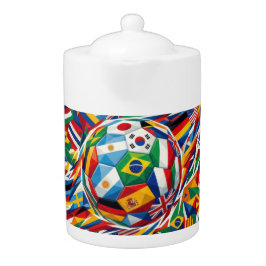 World Cup 2026 Nations Flag Soccer Ball Glass Mug