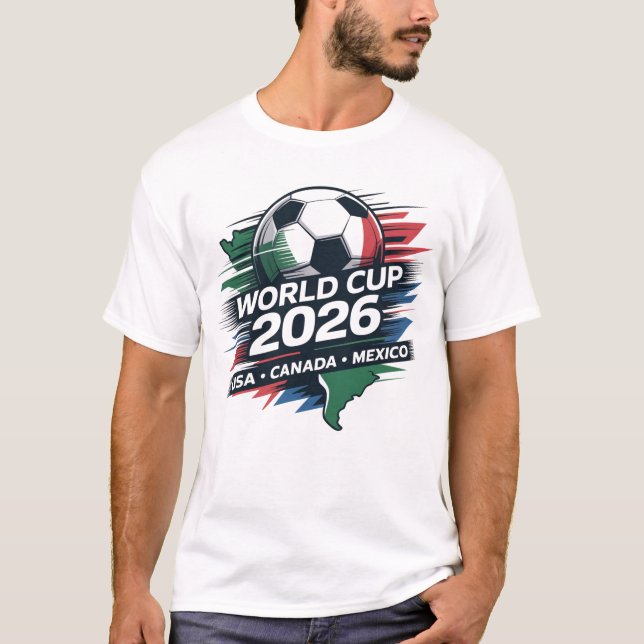 World Cup 2026 USA Canada Mexico Football T-Shirt  (Frente)