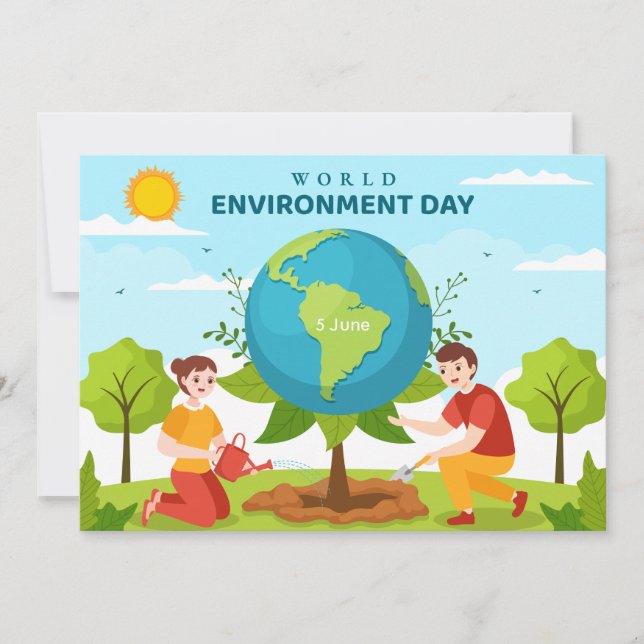 World Environment Day Tree Planting Flat Card (Frente)