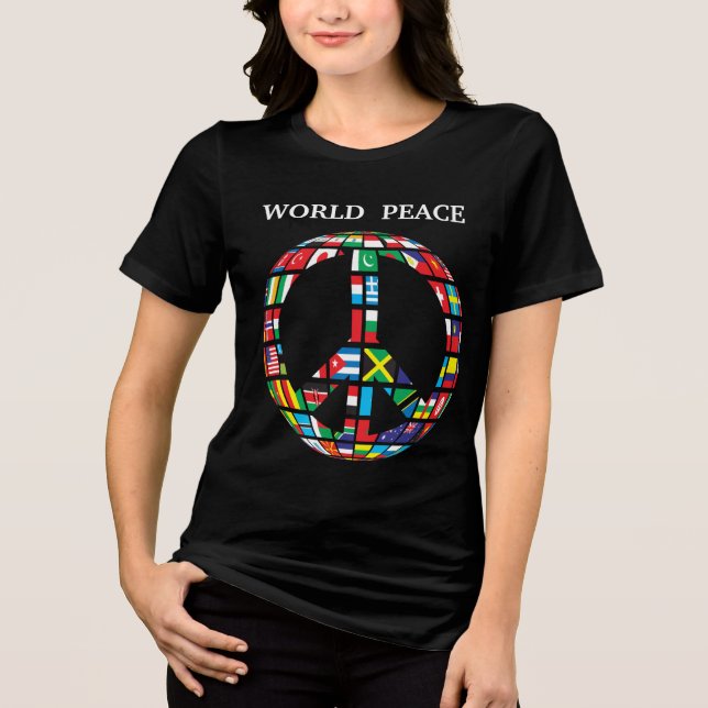 world peace T-shirt Tri-Blend Shirt (Frente)