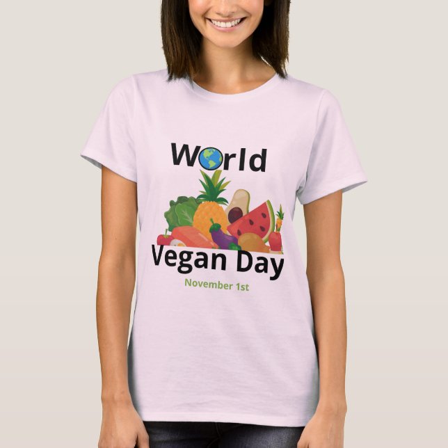 World Vegan Day T-Shirt Design (Frente)