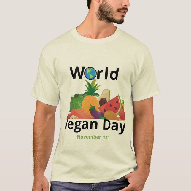 World Vegan Day T-Shirt Design (Frente)