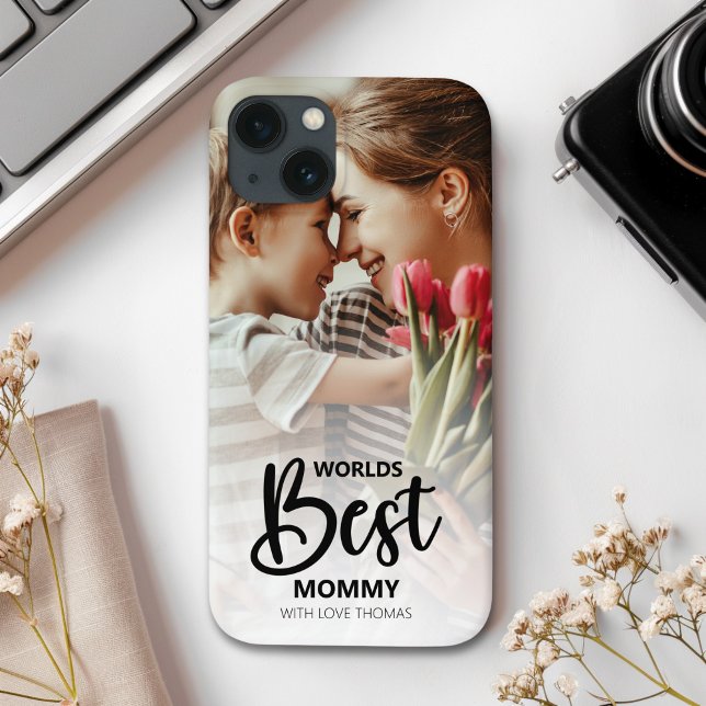 Worlds Best Mommy | Modern Photo Gift for Mom (Criador carregado)