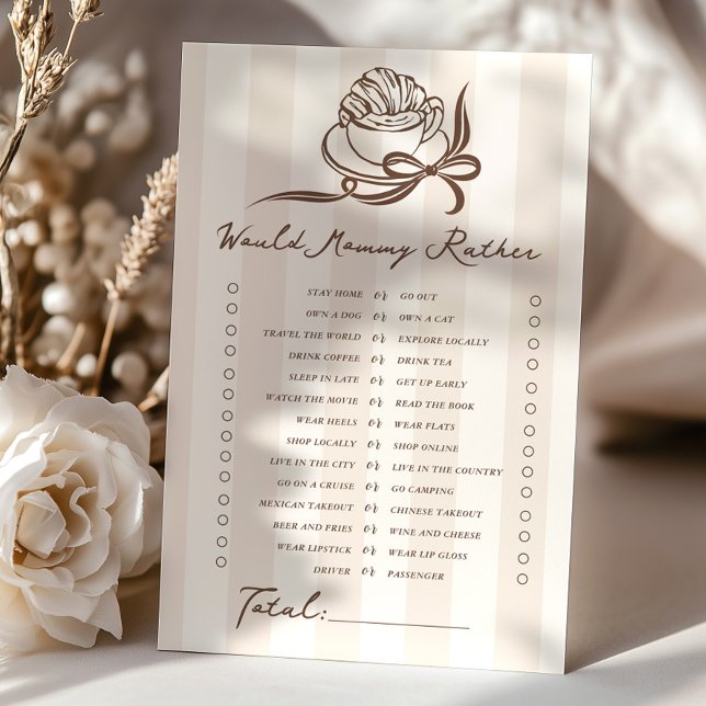 Would Mommy Rather Cafe bebe Bow Baby Shower (Criador carregado)