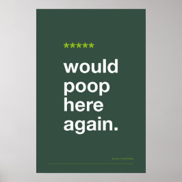 WOULD POOP HERE AGAIN – Funny Bathroom Poster