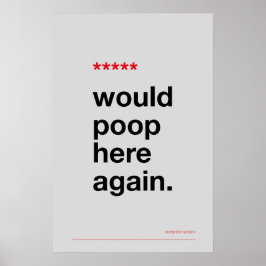 WOULD POOP HERE AGAIN – Funny Bathroom Poster