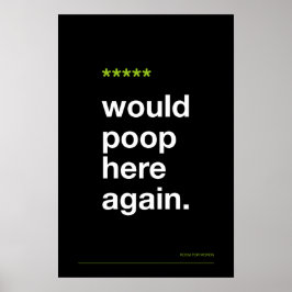 WOULD POOP HERE AGAIN – Funny Bathroom Poster