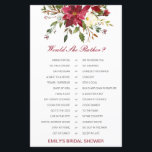 Would She Rather Bridal Shower Game PRINTED<br><div class="desc">Would She Rather Bridal Shower Game PRINTED christmas bridal shower,  winter bridal shower,  christmas leaves,  christmas games, </div>