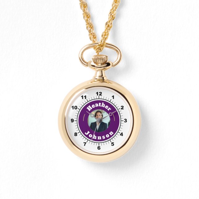 WOW! ✨ Colar Relógio Dourado Presente Personalizad (Frente)
