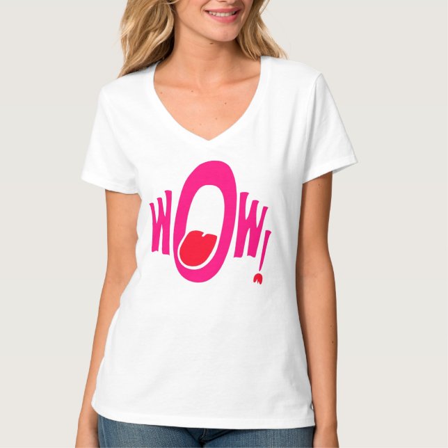 WOW! Vibrant Pop Art Women’s T-Shirt - Expressive  (Frente)