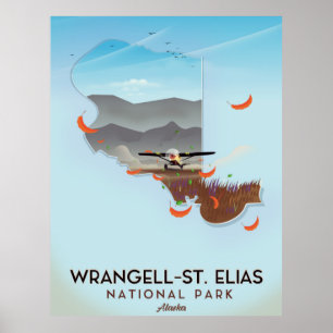 Wrangell-Rua. Poster de Alaska do parque nacional