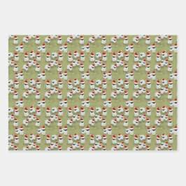 wrapping paper holiday set with charming sheep