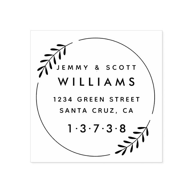 Wreath Casada Carimbo De Borracha De Casal (Impressão)