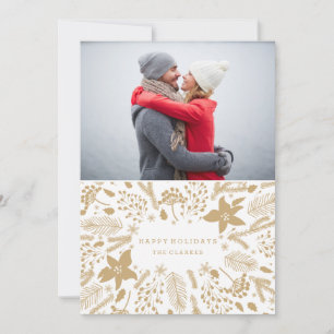 WREATH DE FOLIAGE DO WINTER CARTÃO na moda HOLID