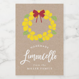 Wreath de limoncello natalino, etiqueta