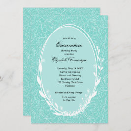 Wreath Floral Quinceañera Aniversário Convites