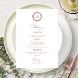 Wreath Monogramas Cartões de menu Rosa Dourado<br><div class="desc">Um simples cartão de casamento de caligrafia. Eu ofereço um serviço de personalização gratuito,  se você tiver perguntas ou solicitações especiais,  por favor,  sinta-se à vontade para me contactar.</div>