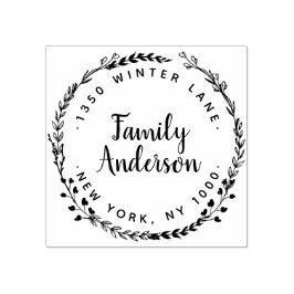 Wreath Return Address - Carimbo