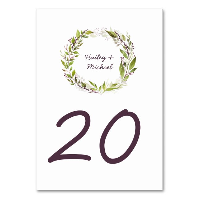 Wreath Watercolor Deixa Plum Berries Cartões de Me (Frente)