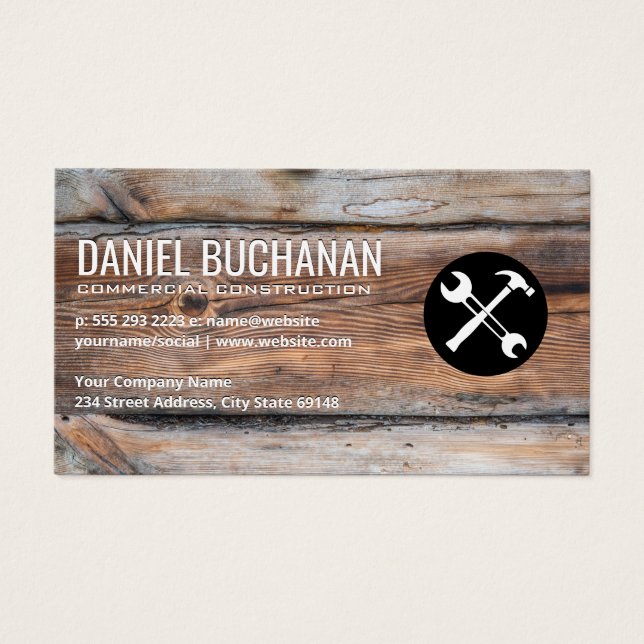 Wrench e Hammer | Fundo do painel da madeira (Frente)